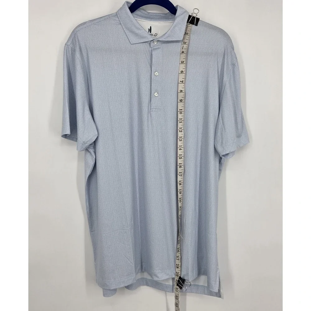 NEW Johnnie-O Featherweight Marlin Golf Polo Shirt Men Large Purple Geo AOP NWT